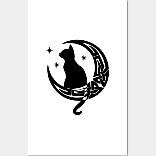 Celtic Moon Cat Posters and Art